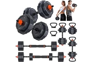 Rendpas Adjustable Dumbbells Set, 45/65/85 lbs Free Weight Set with Connector, 4 in1 Dumbbells Set for Home Gym Workout