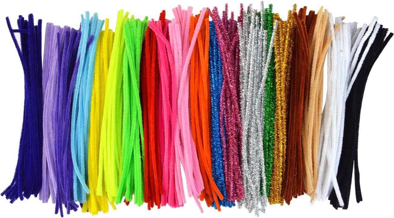 Pistha 400Pcs Craft Pipe Cleaners Chenille Stem 6mm x 12 inch Reusable Craft Bendable Twistable Children Puzzle Kindergarten Handmade DIY Art Supplies Home Decor Assorted Colors Assorted Colors