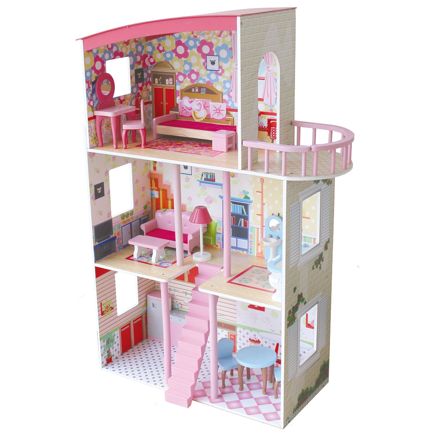 3 storey wooden dolls house