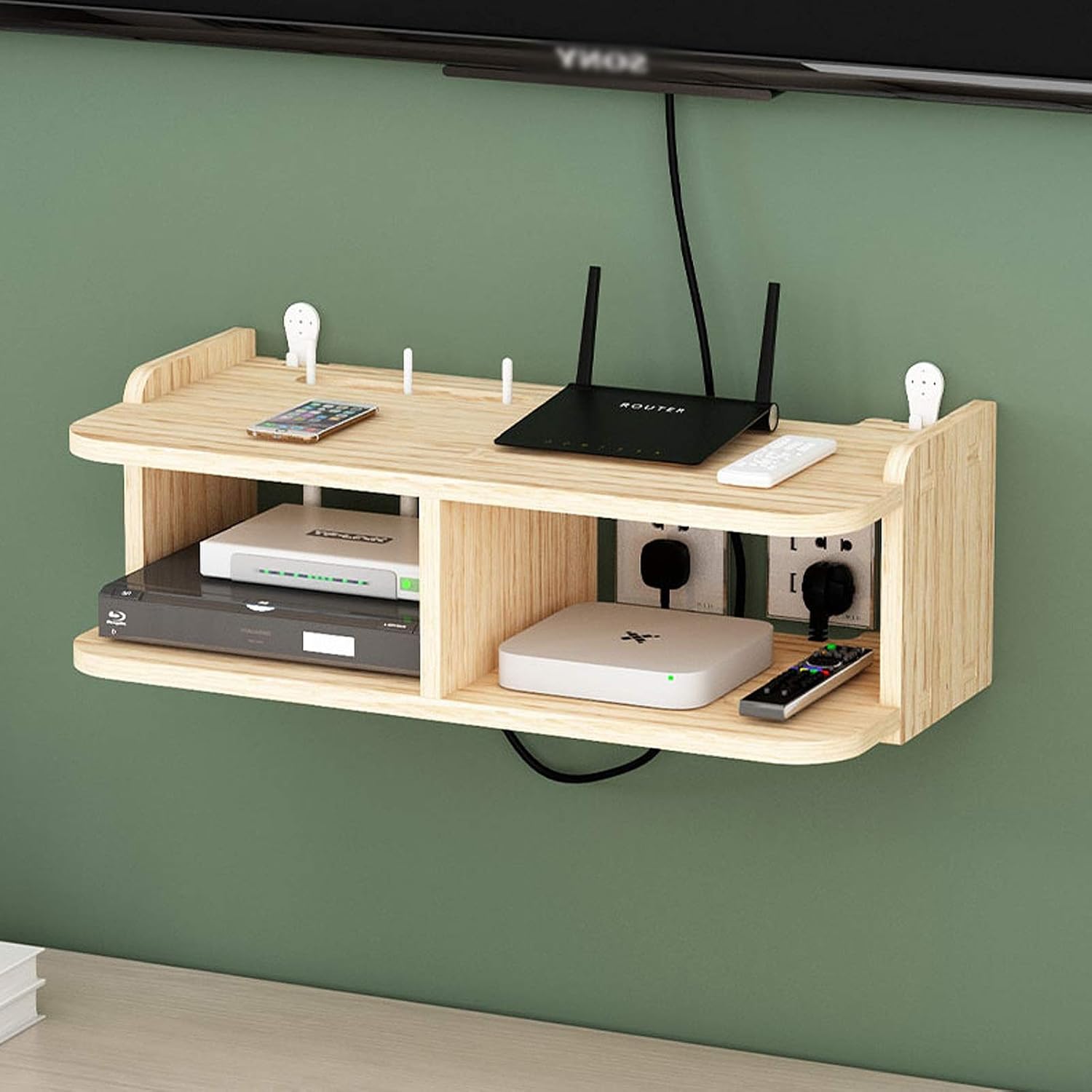 JFTVQJ Solid Wood Tv Components Floating Shelf，Wall