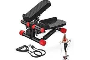 LUBBYGIM Steppers for Exercise at Home, Mini Stepper with Resistance Bands, Super Quiet Fitness Stair Stepper with 350LBS Loading Capacity - 2024 Upgrade Version