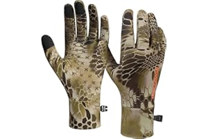 BASSDASH Unisex Fleece Liner Lightweight Camo Hunting Gloves Touchscreen Warm Gloves for Fishing Photography HG07