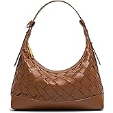 Joryin Woven Shoulder Bag for Women, Woven Purse Crossbody Bag Braided Handbag Top-Handle Vegan Leather Under Arm Bag