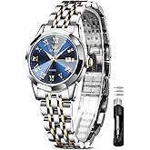 OLEVS Womens Watch Luxury Waterproof Silver Watch for Women Analog Quartz Stainless Steel Ladies Dress Watches Casual Wrist Watches for Woman Small Face with Date Reloj para Mujer