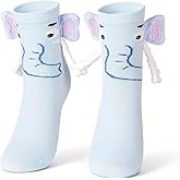 Bibalabili Holding Hands Socks, Crazy Silly Novelty Funny Wacky Mid-Tube Smile Unisex Socks