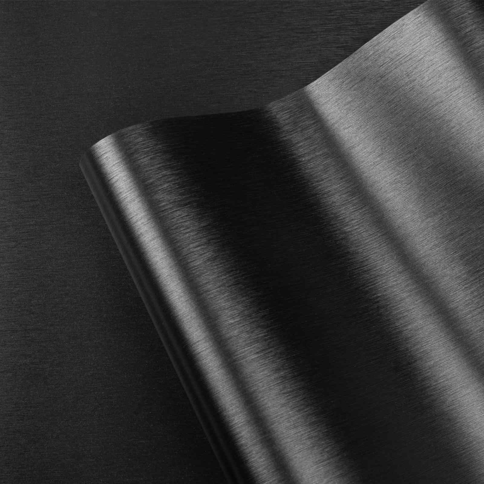Photo 1 of LXCREAT Refrigerator Appliance Wraps Peel and Stick Wallpaper Black Metallic Brushed Stainless Steel Contact Paper Heat Resistant Self-Adhesive Wallpaper for Dishwasher Oven 15.7" X 78.7"