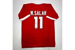 HOFSM.COM HALL OF FAME SPORTS MEMORABILIA Facsimile Autographed Mohamed Mo Salah Liverpool FC Red Reprint Laser Auto Soccer Jersey Size Men's XL