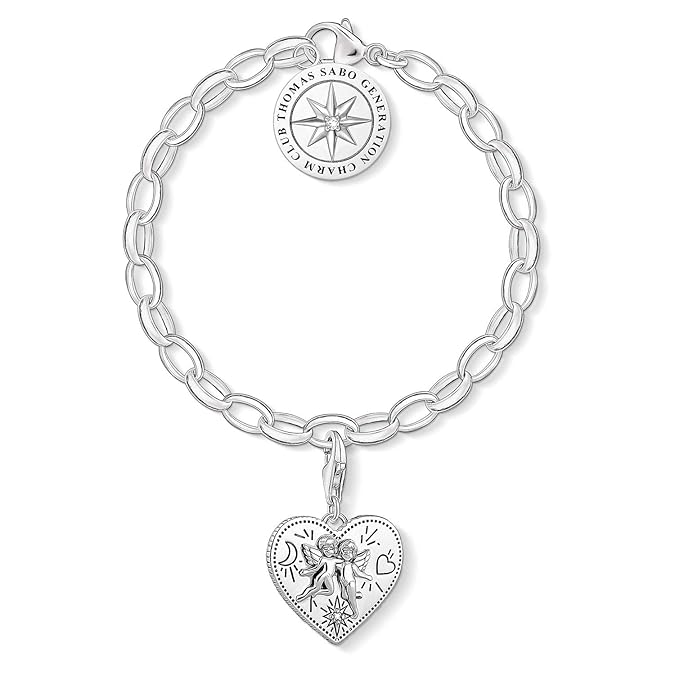 Thomas Sabo Damen-Charm-Armband Herz Charm Club 925 Sterling Silber SET0554-643-14
