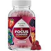 Phytoral Vegan Kids Focus Gummies - Potent Chewable Brain Support for Children - Enhances Concentration & Memory - Calming Supplements & Focus Gummies for Kids - Non-GMO & Gluten-Free - 60 Count