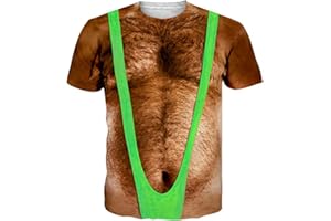 Cozople Mens T-Shirts 3D Printed Funny Shirts Ugly Short Sleeve Crewneck Top Tee