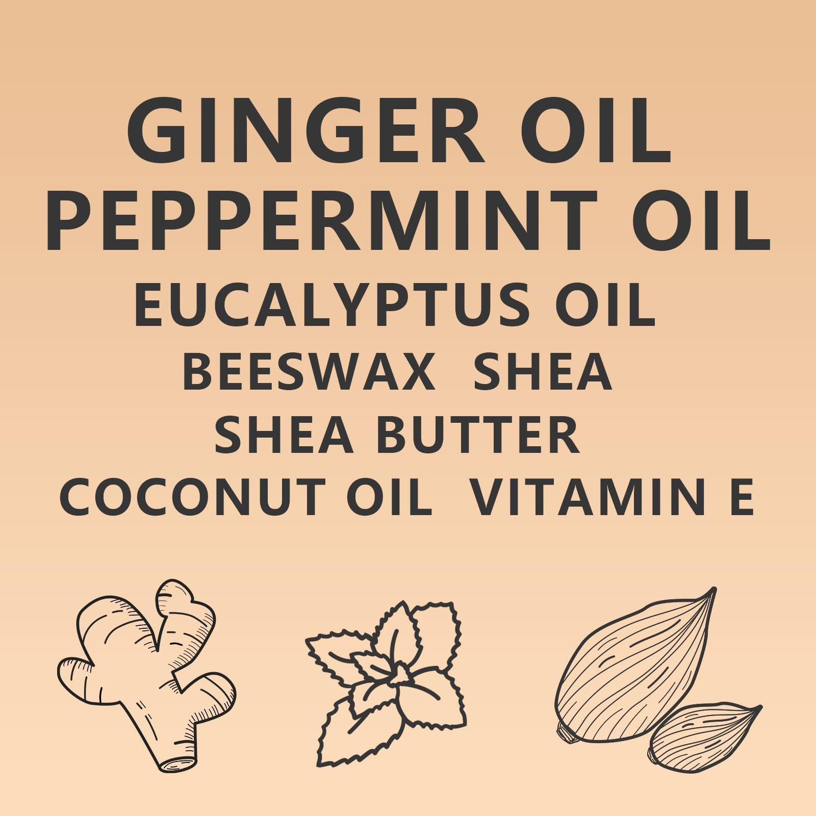 TOGOLIUN Sweet Ginger Vapor Rub Stick – All-Natural Herbal Balm with Ginger & Peppermint, Plant-Based Formula, Easy-to-Use Stick Design (1)