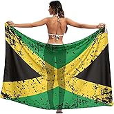 Women's Sarongs Cover Ups for Swimwear Beach Bikini Wraps Jamaica Flag Scarf
