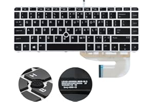 YAEHUYING New Laptop Backlit Keyboard with Pointer for HP EliteBook 840 G3 840 G4 745 G3 745 G4 848 G3, P/N 901042-001 903008-001 836308-001 6037B0126901 Silver Frame US Layout