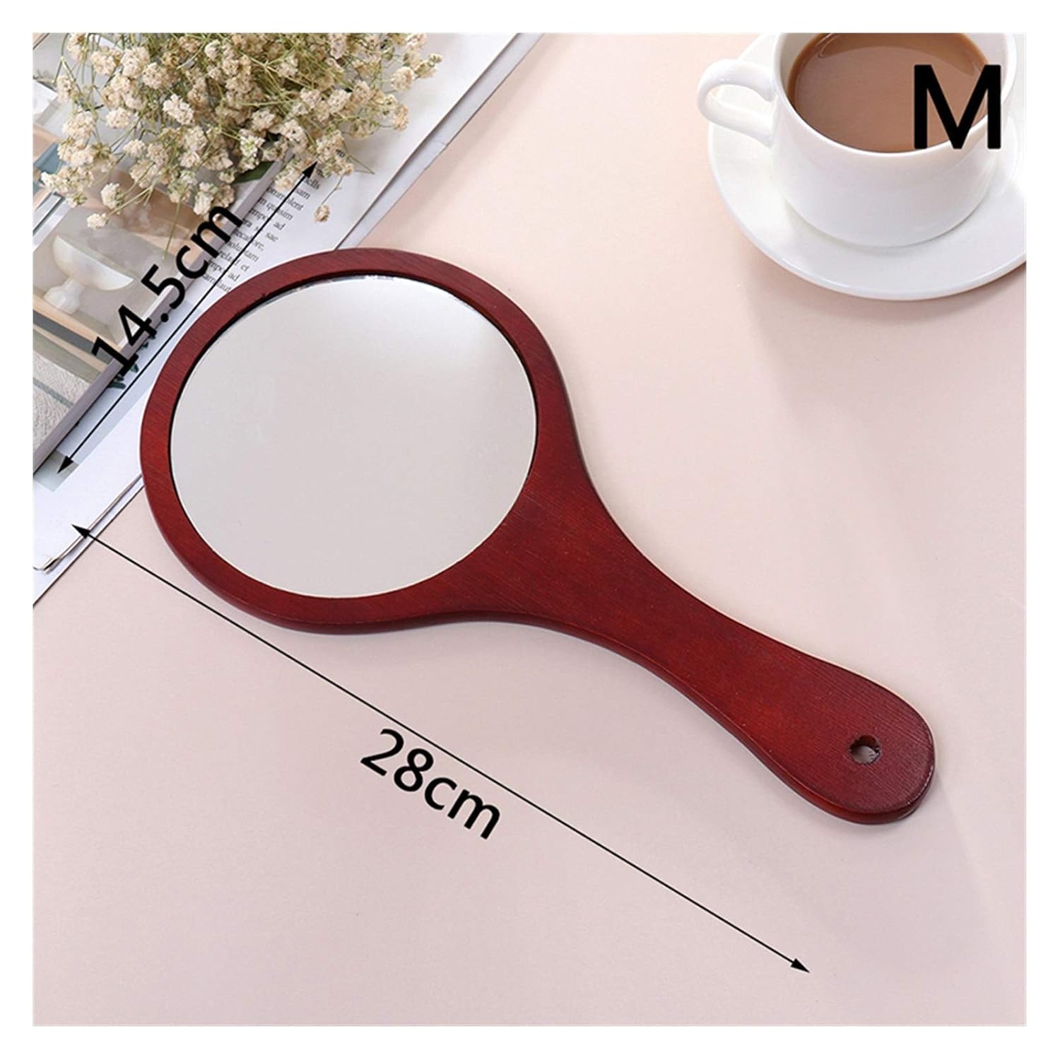 Makeup Mirror 1pc Wooden Vintage Hand Mirrors Makeup