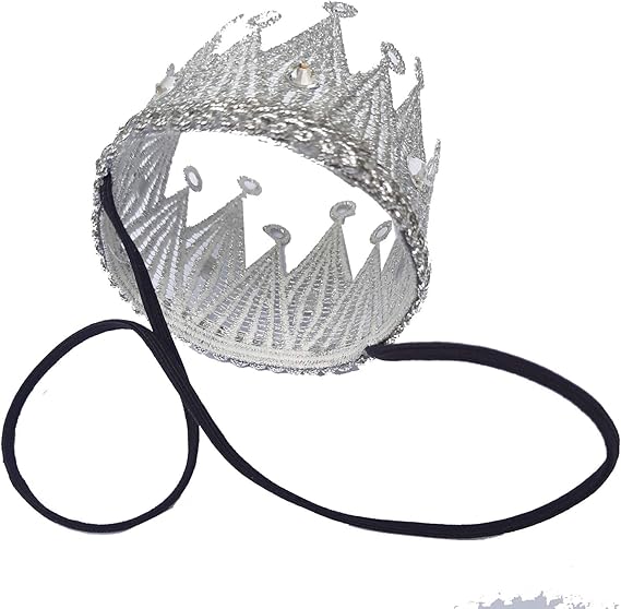 عصابة رأس من الدانتيل بتصميم تاج من بيبي فلاور One Size ذهبي Amazon Ae