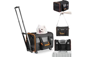 UNICITII Pets Carrier for Small Cat, Dog Medium Cats Puppies up to 20 Lbs, Airline Approved Carrier Soft Sided, Collapsible T