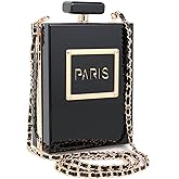 WJCD Clear Purses for Women Paris Perfume Shaped Clear Purse Evening Bags Vintage Banquet Handbag