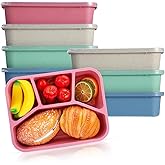 mekueeex 8 Pack Bento Box, Lunch Containers Wheat Straw Meal Prep Containers Reusable, Microwave and Dishwasher Safe Lunch Containers for Adults, Bento Lunch Box