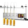 Moonshan 4 Head Thin Liquid Filling Machine 1-100 Fl Oz Bottle Filler Machine with Intelligent Control Ports Diaphragm Pump Digital Control for Wine, Essence, Glass Detergent