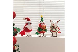 MOSHAKALA Christmas Table Decorations Birds,Christmas Birds,Christmas Decor Set of 3 Santa Claus,Joker,Gingerbread Man Christmas Tree Birds for Christmas Decor, Ornaments for New Year Xmas Home Décor