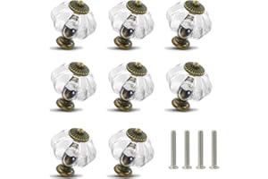 Zernmiarder Clear Pumpkin Knobs 12 Pack Cabinet Knobs Vintage Drawer Pulls - Antique Dresser Pulls with Screws for Closet Drawer Cupboard Cabinet and DIY Home Project