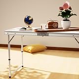 Lucn 4ft Folding Camping Table 120x60cm, 3-Height Adjustable 55/62/70cm view 8