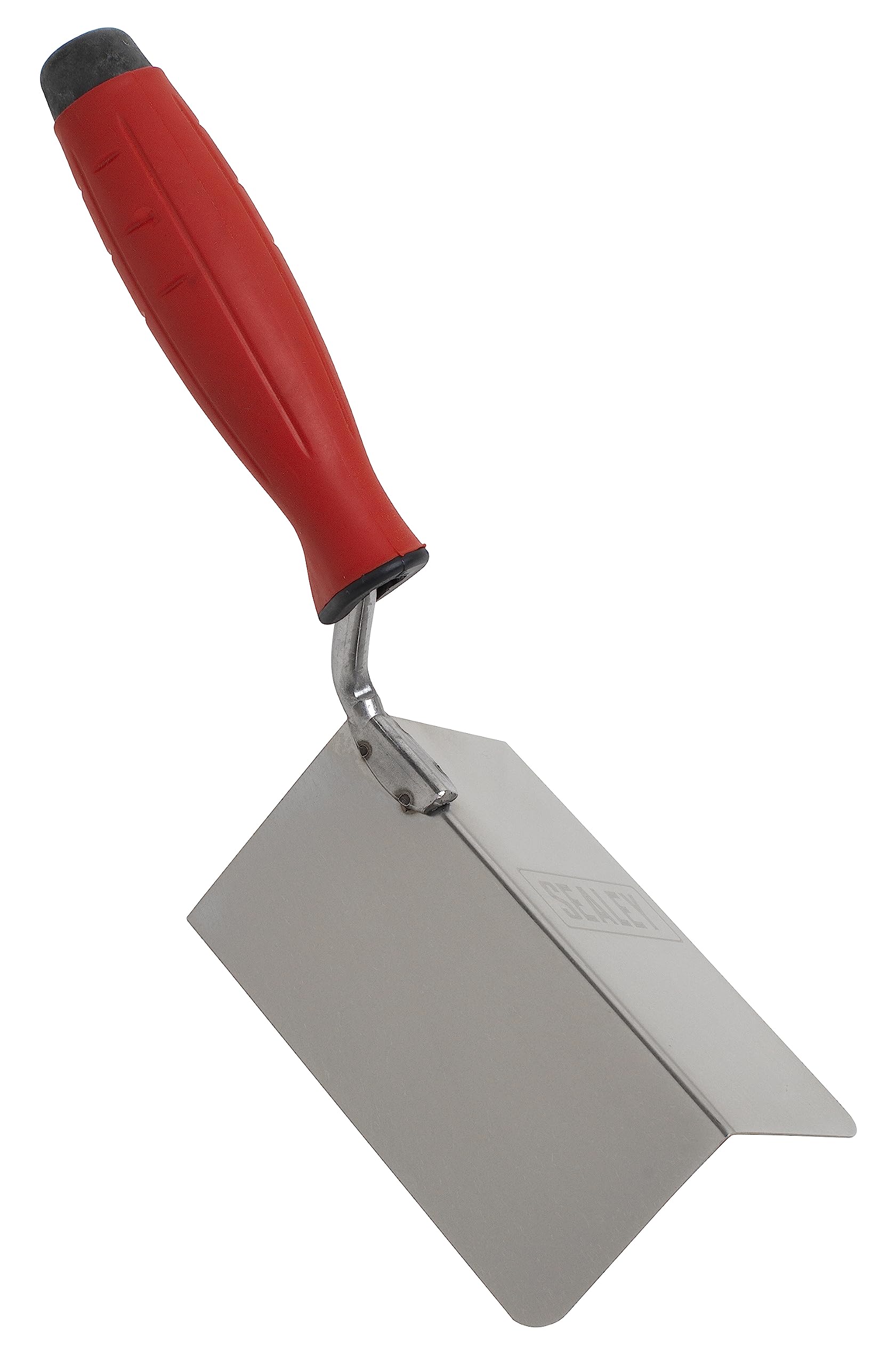 Sealey 120 x 60mm Stainless Steel External Corner Trowel, Rubber Handle - T1803