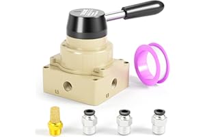 TAILONZ PNEUMATIC Rotary Lever Hand Valve HV-03 3/8”NPT Air Flow Control 3 Position 4 Way