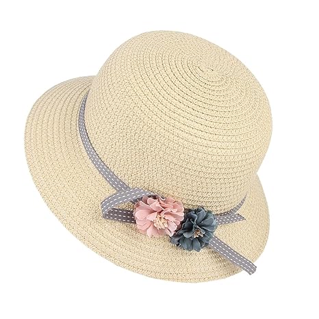 La vogue Kinder Mädchen Sonnenhut Sommer Blumen Strohhut Strandhut