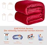 EHEYCIGA Fleece Blanket 130x165cm Red Throw Soft Warm Microfiber view 5