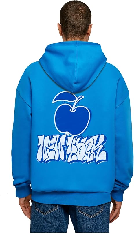 Sweat à Capuche Big Apple NYC Ultra Heavy Cotton Box - Sweat à Capuche surdimensionné en Coton Lourd - Streetwear pour Les Loisirs et Le Quotidien