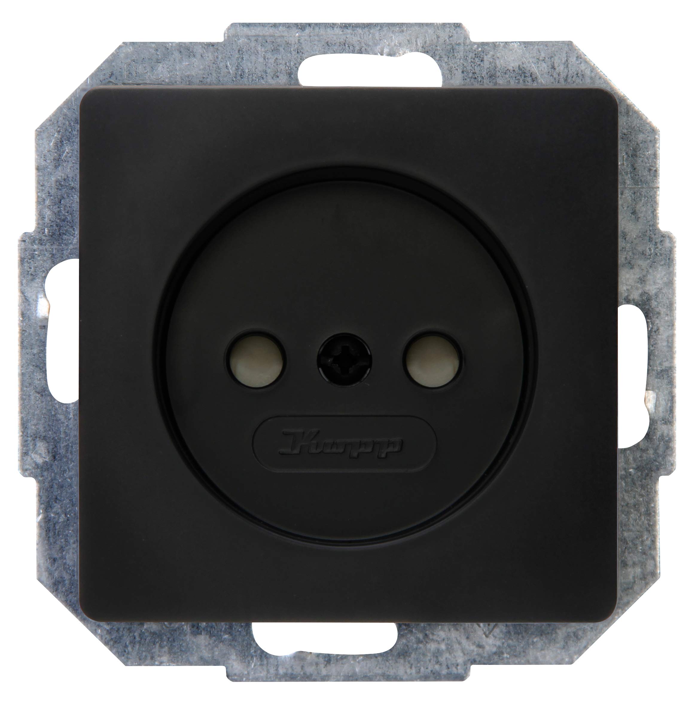 Kopp Paris 921250089 Socket without Protective Contact with Increased Touch Protection Matte Black