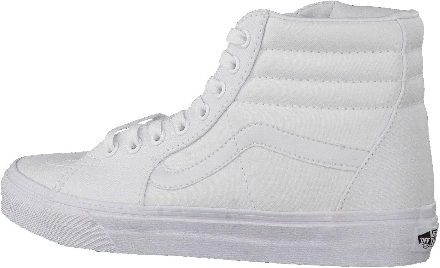 | Vans Men's Sk8-Hi Skate Shoe (12 B(M) US Women / 10.5 D(M) US Men, True White Canvas) | Skateboarding