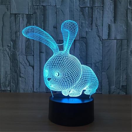 3D Nachtlicht Night Light Display Glow 7 Farbwechsel USB Touch Button und intelligente Fernbedienung Schreibtisch Beleuchtung