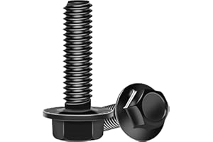 EASTPUK 10Sets M6-1.0 x 20mm Flanged Hex Head Bolts, External Flange Hex Screws, Grade 10.9 Steel Black Zinc M6 Bolts with Nu