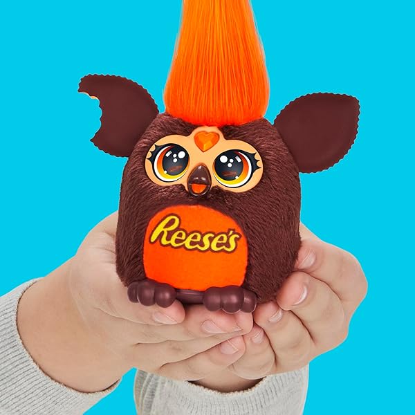 FURBY FURBLETS REESE’S PEANUT BUTTER CUP MINI 3-INCH ELECTRONIC PLUSH, CANDY TOYS FOR KIDS 6+