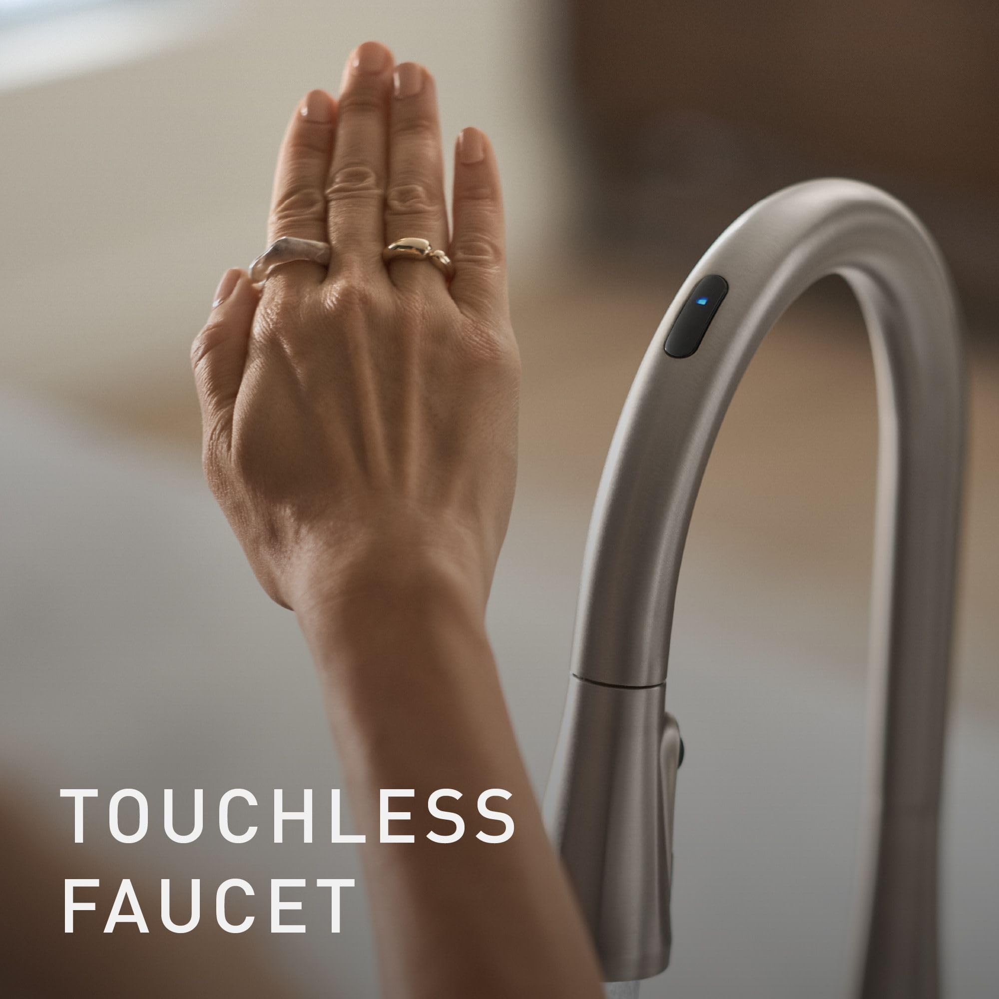 Moen Arbor Spot Resist Stainless Motionsense Two-Sensor Touchless Kitchen Faucet Featuring Power Clean, One-Handle Kitchen Sink Faucets with Pull Down Spray Head, 7594ESRS