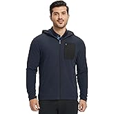 M MAELREG Fleece Hoodies Jacket Men Full Zip with 3 Zip Pockets Lightweight Soft Warm Hoodie for Golf Athletic Travel