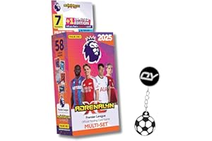 OY GIFTS 7-Pack Adrenalyn XL Multiset Premier League Soccer Cards Bundle 2024-2025 by Panini - Limited Edition Card & Exclusive Football Keyring - Panini Soccer Cards 2024-2025 | FIFA and Soccer Trading Cards