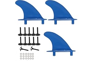 South Bay Board Co. - Universal Soft Top Surfboard Fins - 3 Screw-in Foam Surfboard Fins & Screw Set - Stiff Fins for Better Surf Performance - Heavy Duty ABS Plastic Material