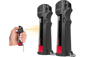 Mace Pepper Spray - Max Police Strength OC with UV Dye, Fast Flip Top, Ergonomic Finger Grip, 12 Feet Range, 0.63 oz Personal Model, Self Defense Pepper Spray for Women & Men