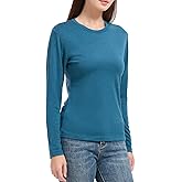 MERIGREENY Women’s 100% Merino Wool Base Layer Top, Merino Wool Long Sleeve Undershirt, Wool Thermal Shirt