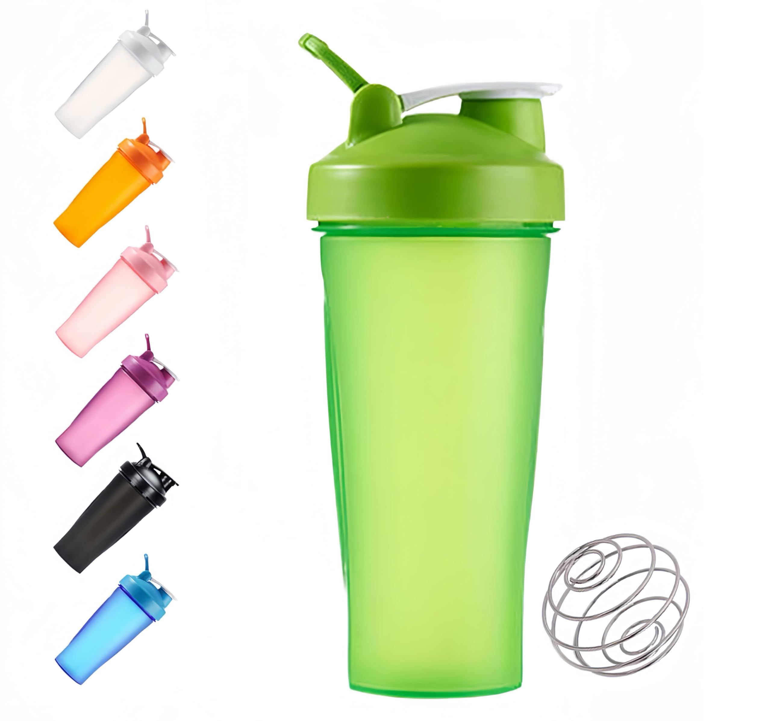 Protein Shaker Bottle, Secure Leakproof Protein Shake Mixer Bottle, Steel Mixing Ball For Lump Free Smooth Shake, BPA Free, Dishwasher Safe for Gym & Sports Shaker Bottle (Green, 21, Fluid Ounces)