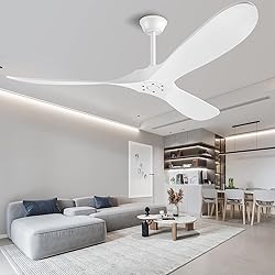 Solid Wood Ceiling Fans without Light, 60 Inch Real