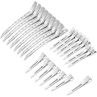 60Pcs Duck Bill Clips, Rustproof Metal Alligator Curl Clips with Holes for Hair Styling, Coloring, Silver, Billed Women Styli