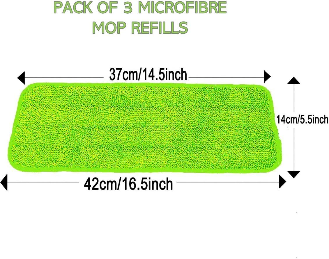 Laminate Floor Mop Replacement Microfibre Mop Pads, Pack of 3 Spray Replacement Pads − Machine Washable, Reusable - Image 3