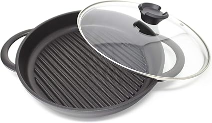 Cast Aluminium Griddle Pan with Glass 