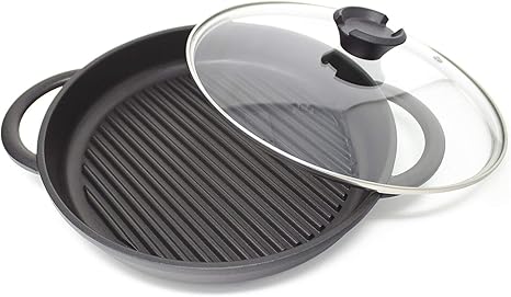 Cast Aluminium Griddle Pan with Glass 