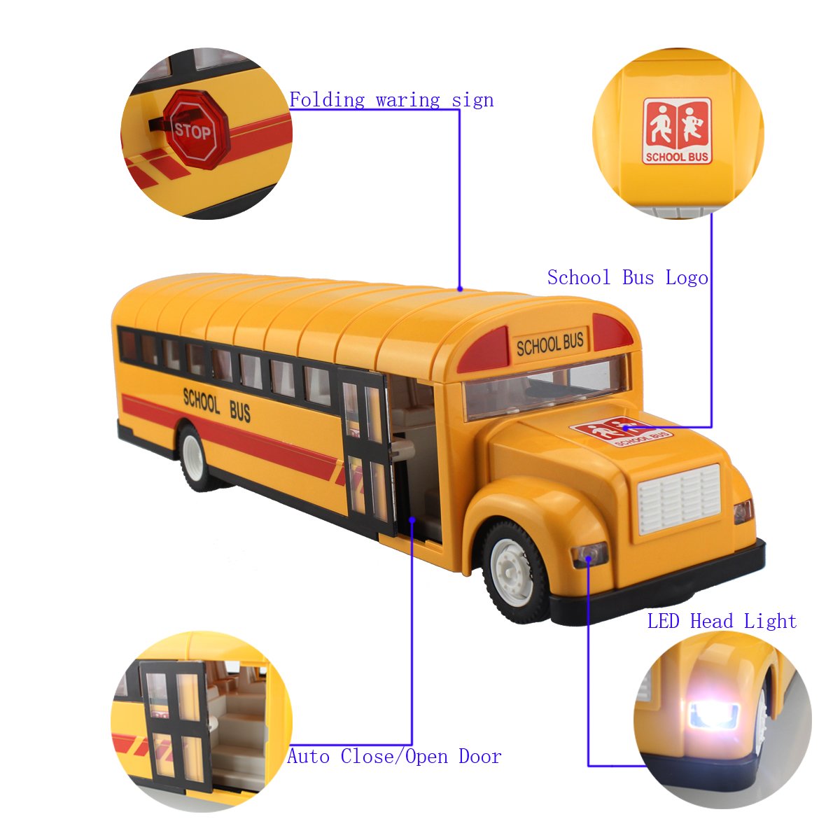 Fisca RC Car School Bus Remote Control Vehicles 6 Ch 2.4G Opening Doors 717520521945 | eBay