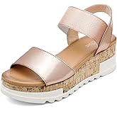 DREAM PAIRS Womens Open Toe Strap Casual Flatform Platform Wedges Sandals
